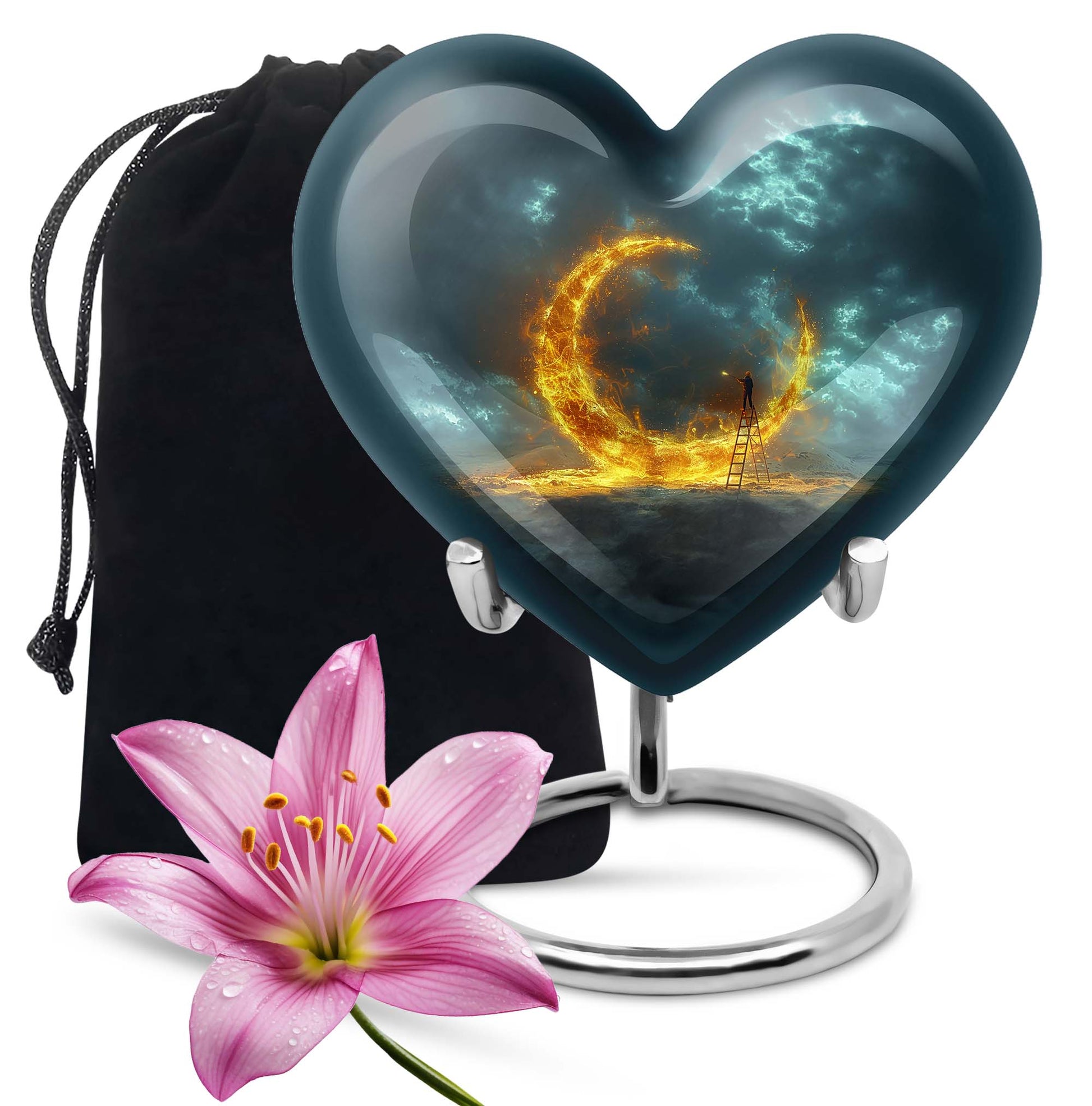 Lunar Urn, a large heart-shaped