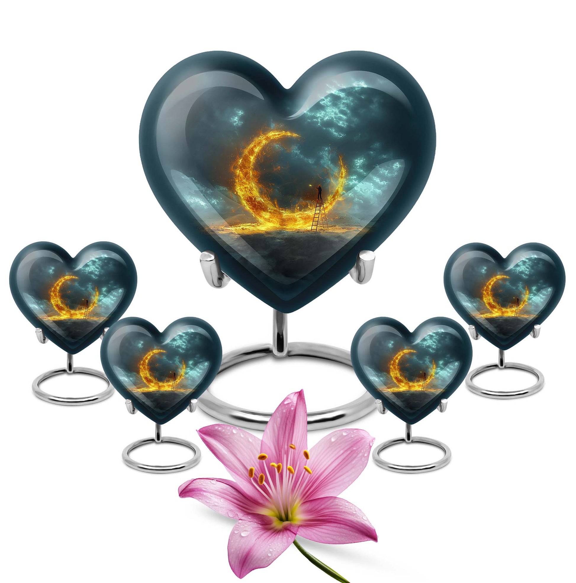 Lunar Urn, a large heart-shaped