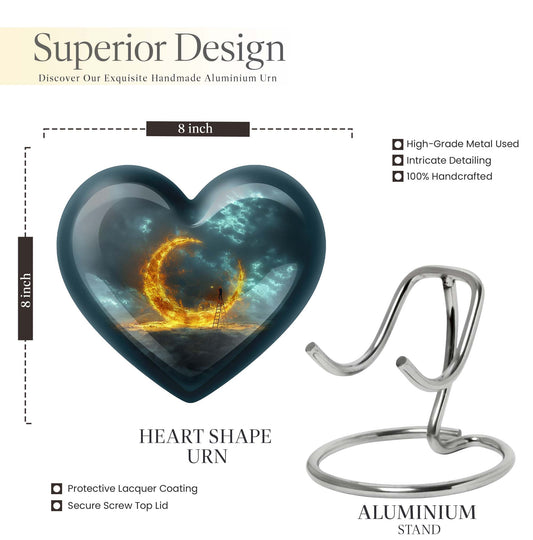 Lunar Urn, a large heart-shaped
