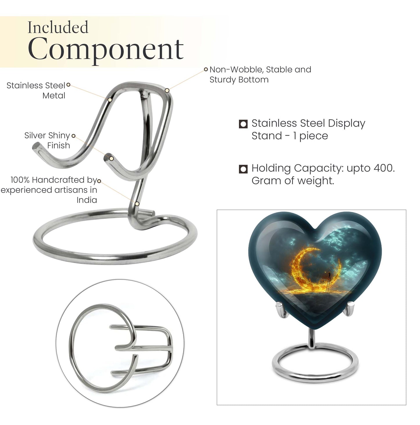 Lunar Urn, a large heart-shaped
