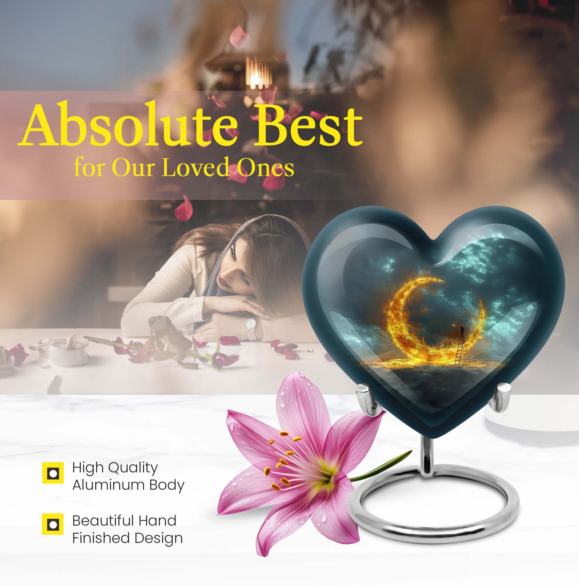 Lunar Urn, a large heart-shaped