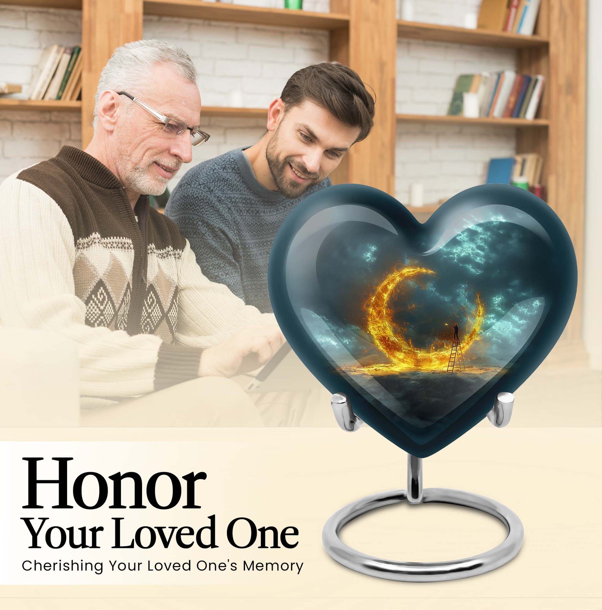 Lunar Urn, a large heart-shaped