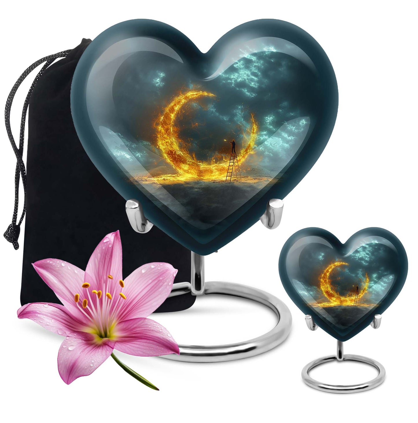 Lunar Urn, a large heart-shaped
