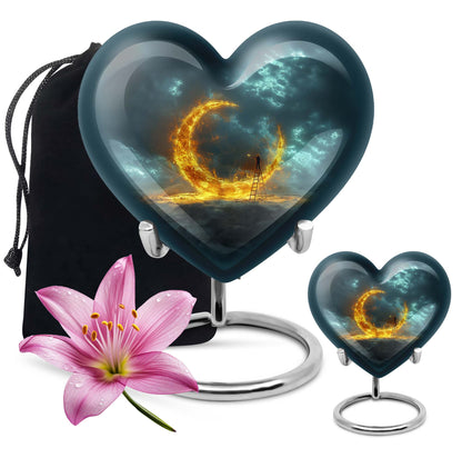 Lunar Urn, a large heart-shaped