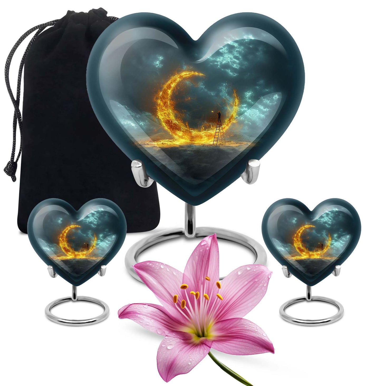 Lunar Urn, a large heart-shaped
