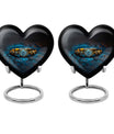 Heart-shaped 10-inch aluminium Ring Urn, cremation urns for women, includes velvet pouch