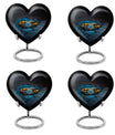 Heart-shaped 10-inch aluminium Ring Urn, cremation urns for women, includes velvet pouch