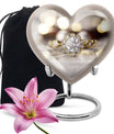 Heart-shaped Ring Urn for adult ashes,