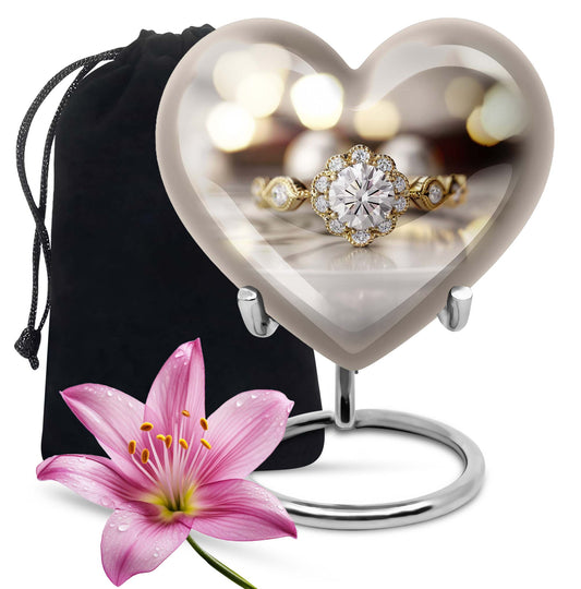 Heart-shaped Ring Urn for adult ashes,