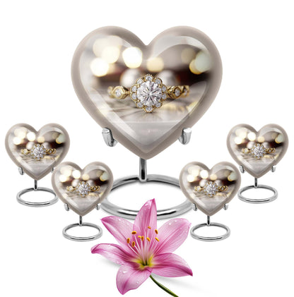 Heart-shaped Ring Urn for adult ashes,