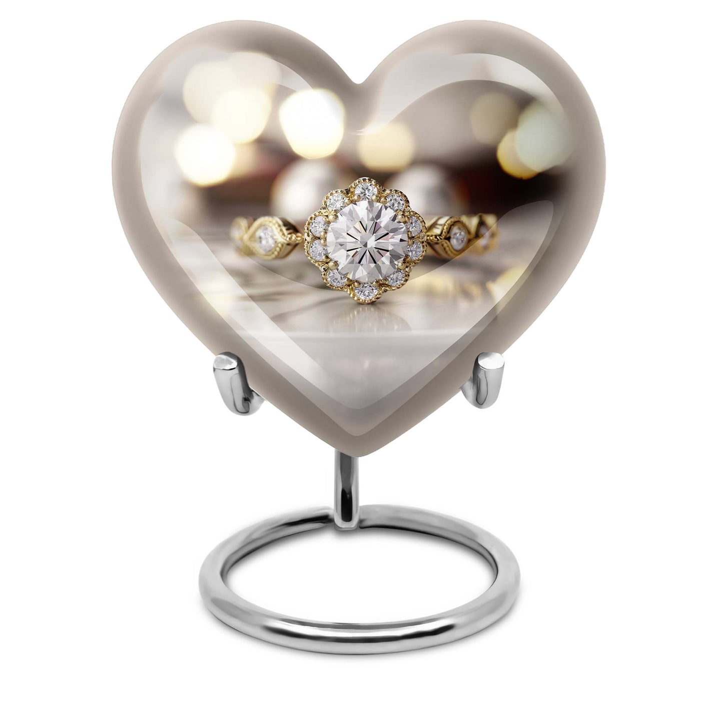 Heart-shaped Ring Urn for adult ashes,