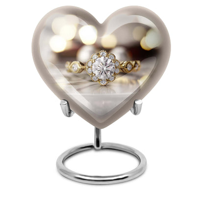 Heart-shaped Ring Urn for adult ashes,