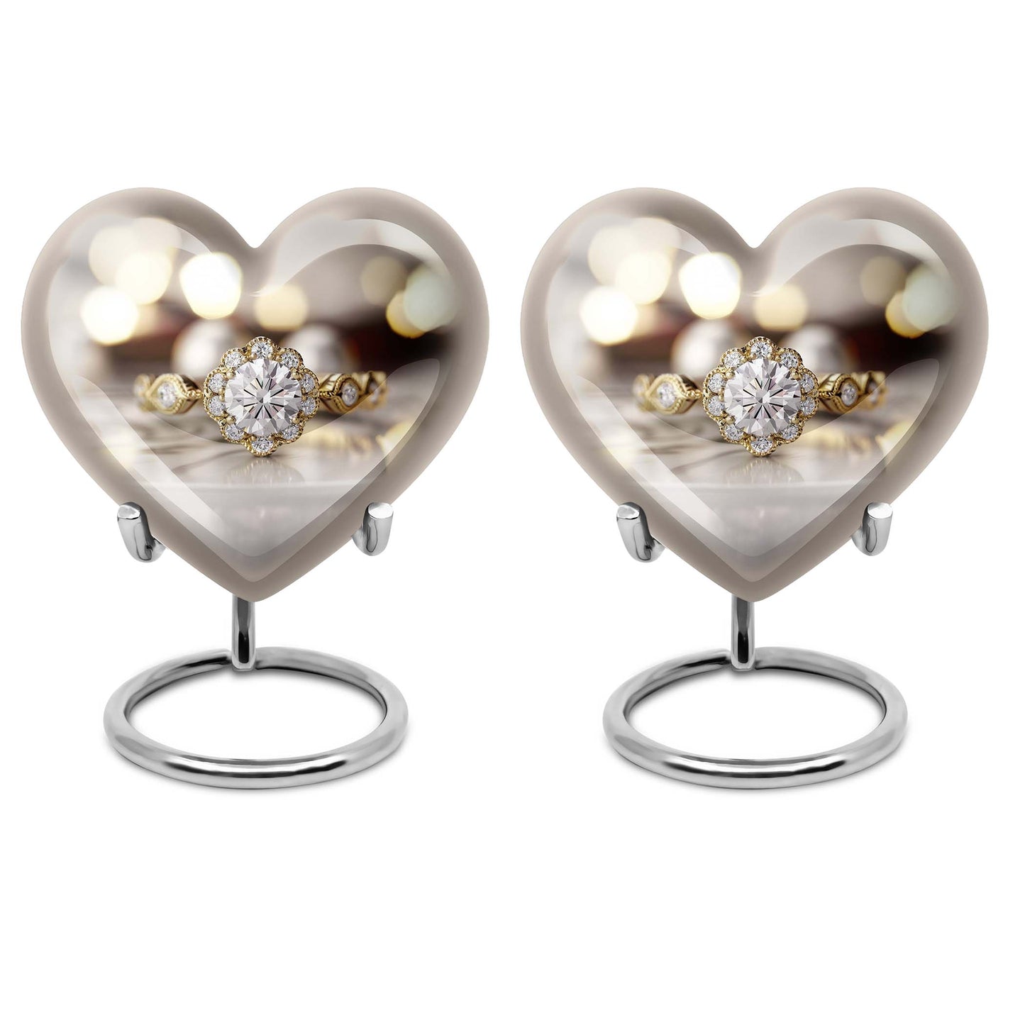 Heart-shaped Ring Urn for adult ashes,