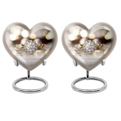 Heart-shaped Ring Urn for adult ashes,