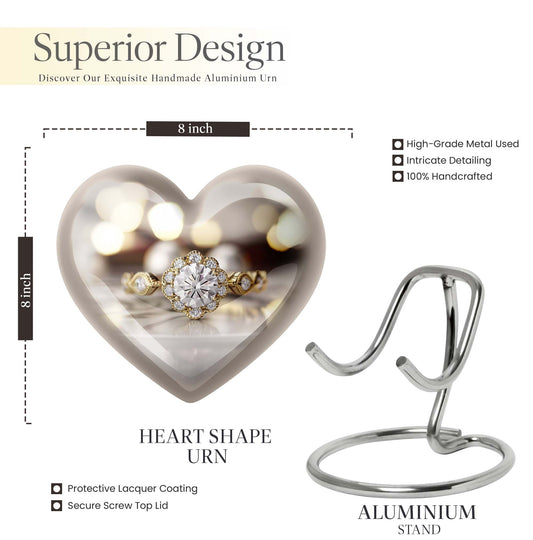Heart-shaped Ring Urn for adult ashes,