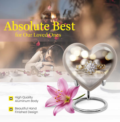 Heart-shaped Ring Urn for adult ashes,