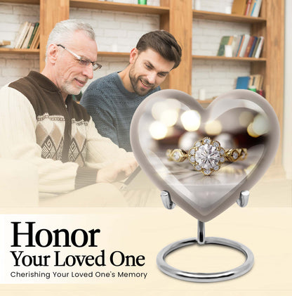 Heart-shaped Ring Urn for adult ashes,