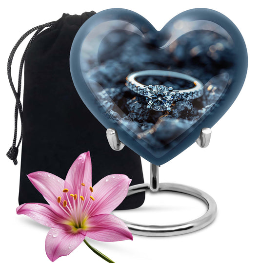 a large aluminium memorial cremation urn for mom's ashes