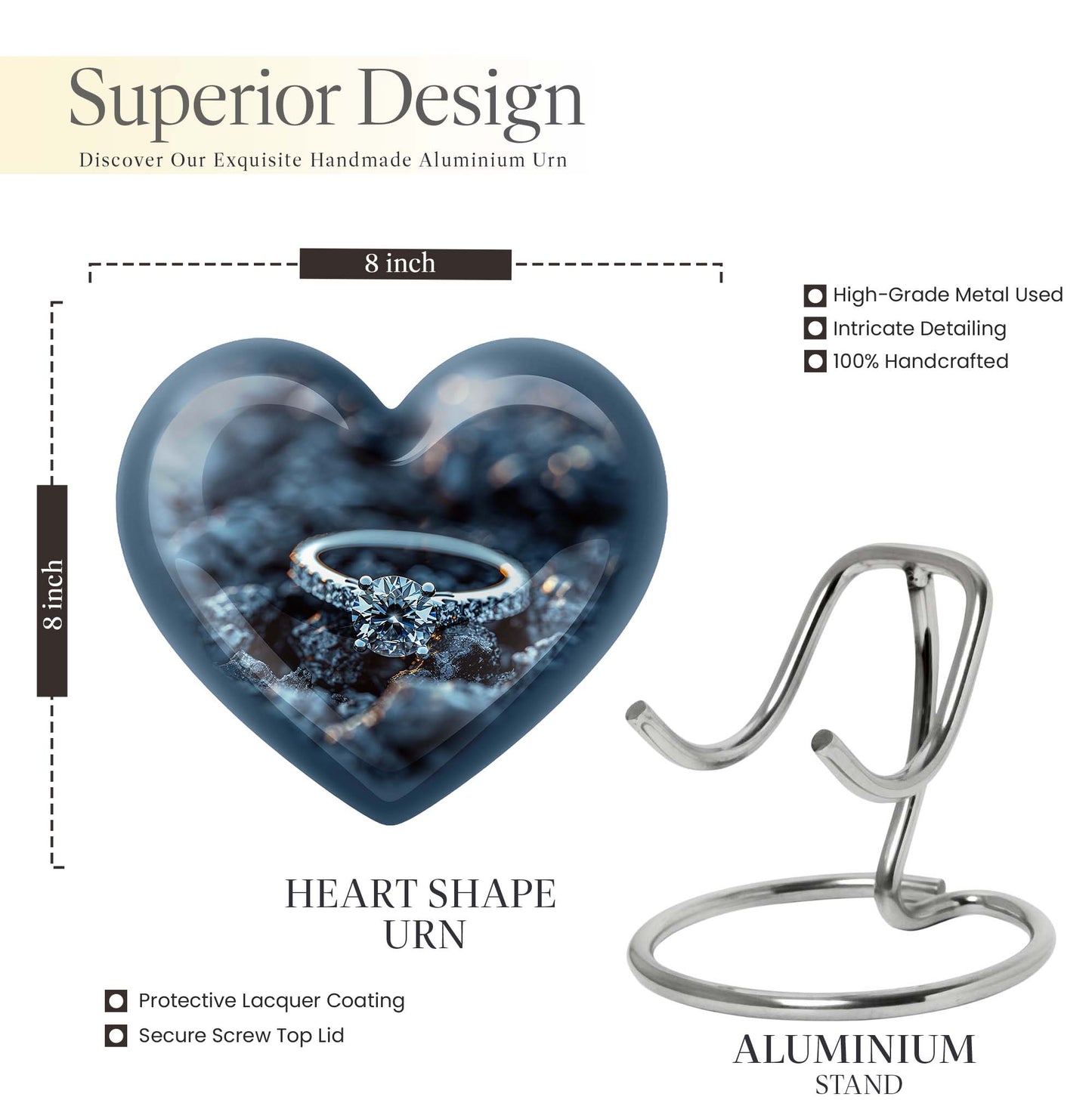 a large aluminium memorial cremation urn for mom's ashes