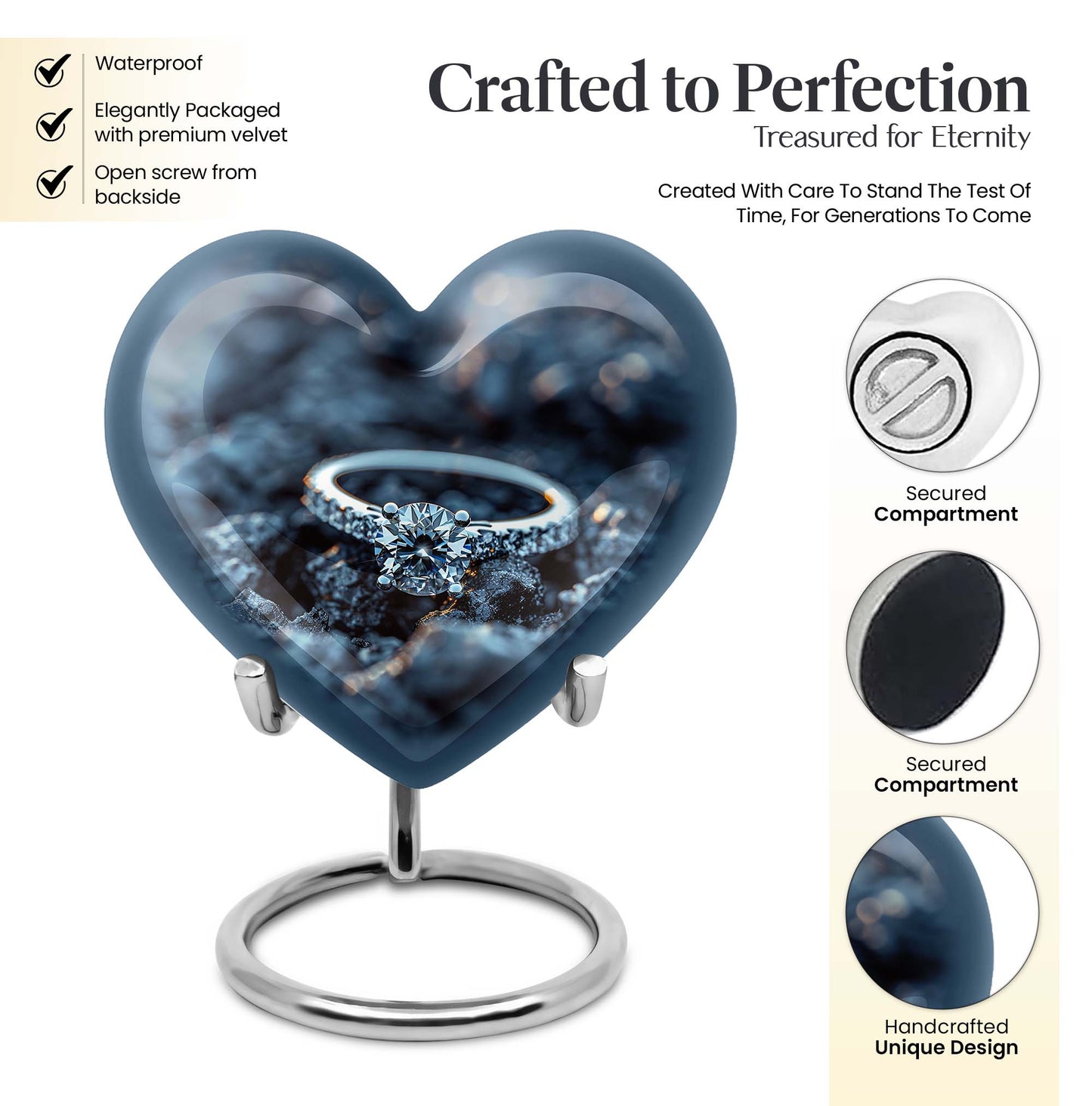 a large aluminium memorial cremation urn for mom's ashes