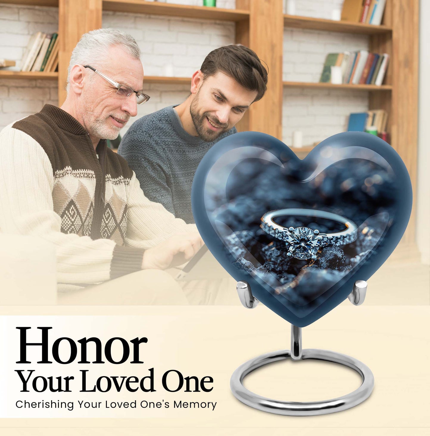 a large aluminium memorial cremation urn for mom's ashes