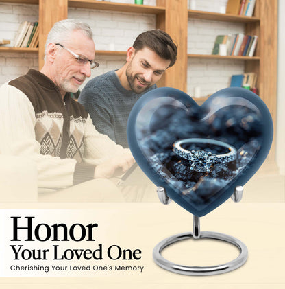 a large aluminium memorial cremation urn for mom's ashes