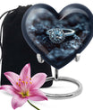 Heart design Ring Urn for ashes.