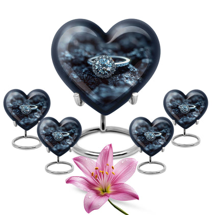 Heart design Ring Urn for ashes.