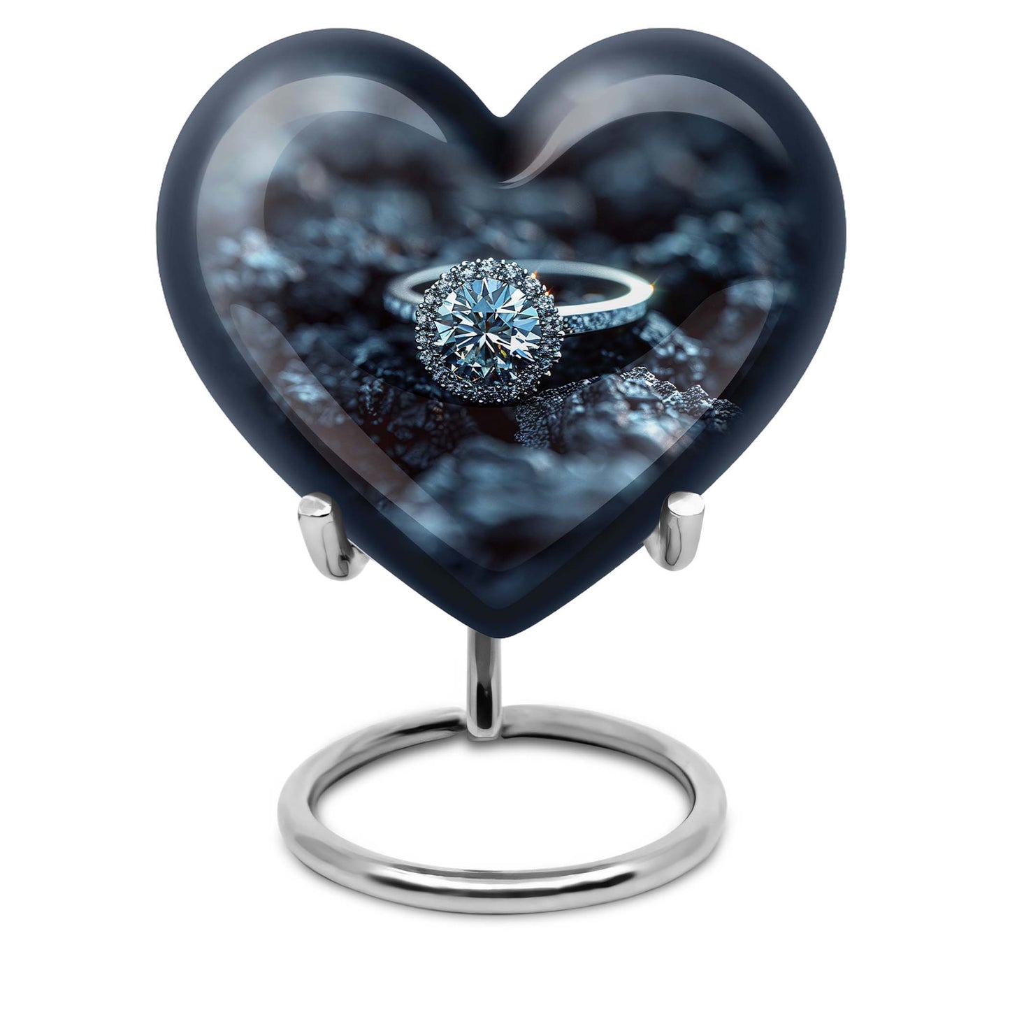 Heart design Ring Urn for ashes.