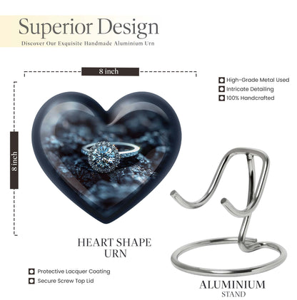 Heart design Ring Urn for ashes.