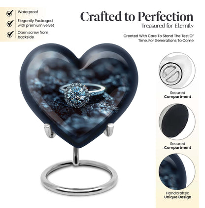 Heart design Ring Urn for ashes.