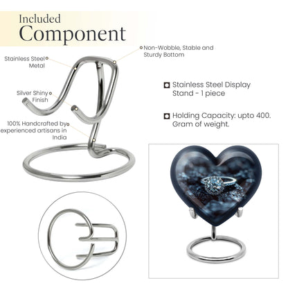 Heart design Ring Urn for ashes.