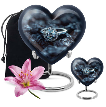 Heart design Ring Urn for ashes.
