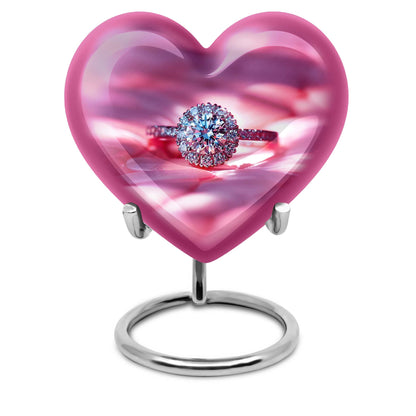 Abstract Heart Urn, Memorial Human Ring Funeral Urn for Men