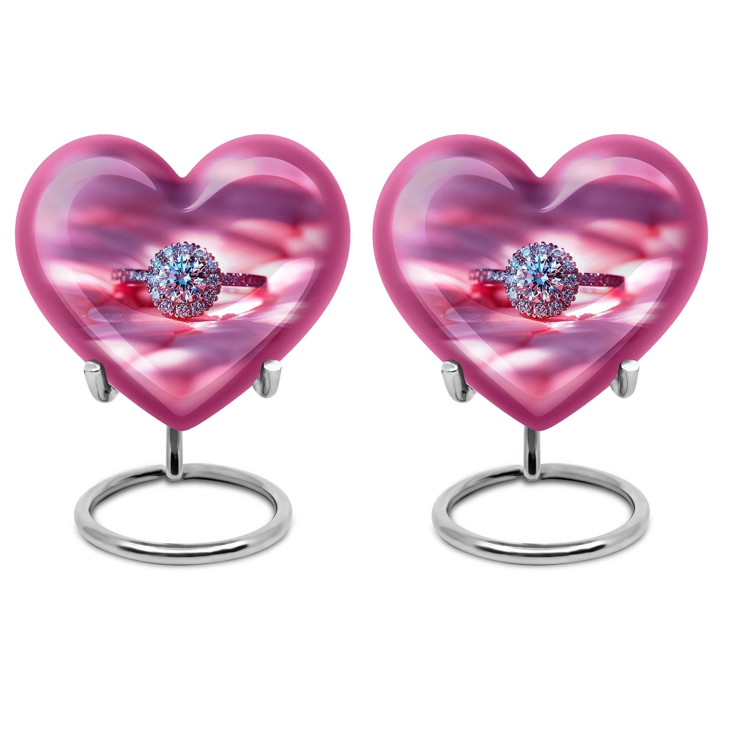 Abstract Heart Urn, Memorial Human Ring Funeral Urn for Men