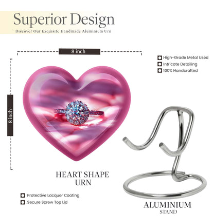 Abstract Heart Urn, Memorial Human Ring Funeral Urn for Men