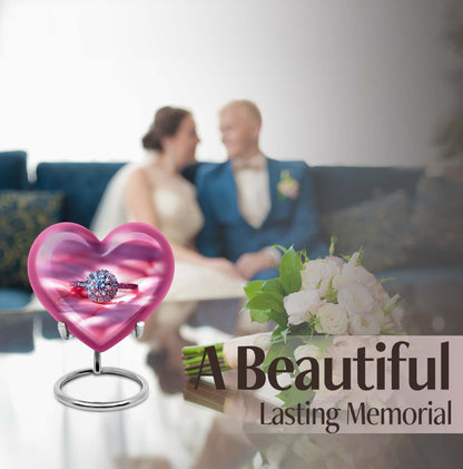 Abstract Heart Urn, Memorial Human Ring Funeral Urn for Men