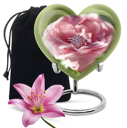 Abstract heart-shaped 10-inch Ring Urn