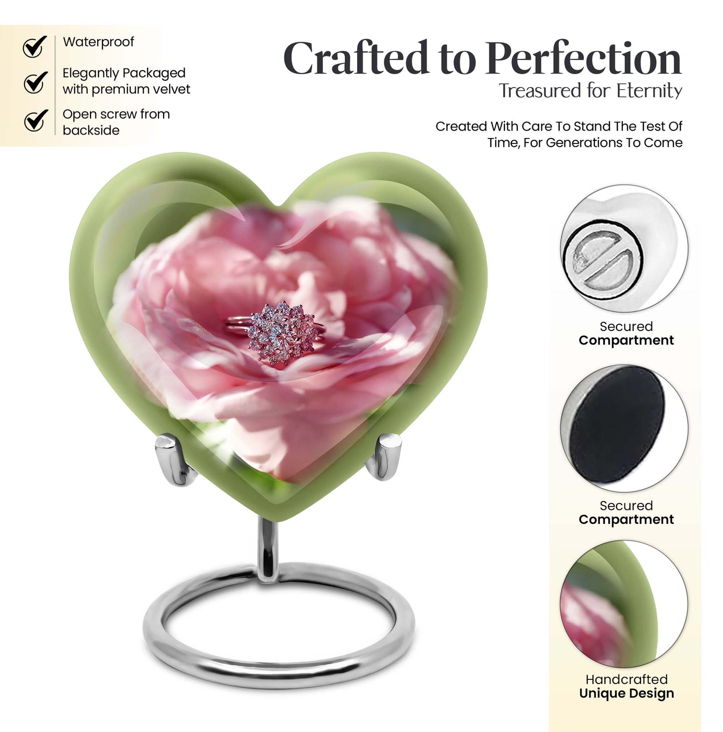 Abstract heart-shaped 10-inch Ring Urn