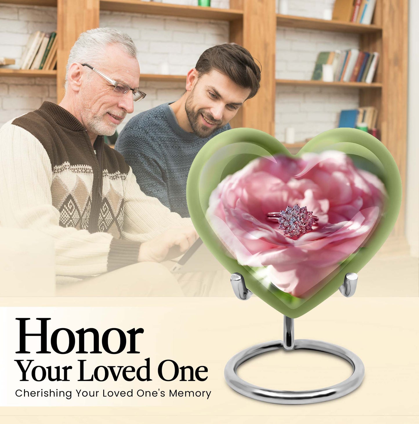 Abstract heart-shaped 10-inch Ring Urn