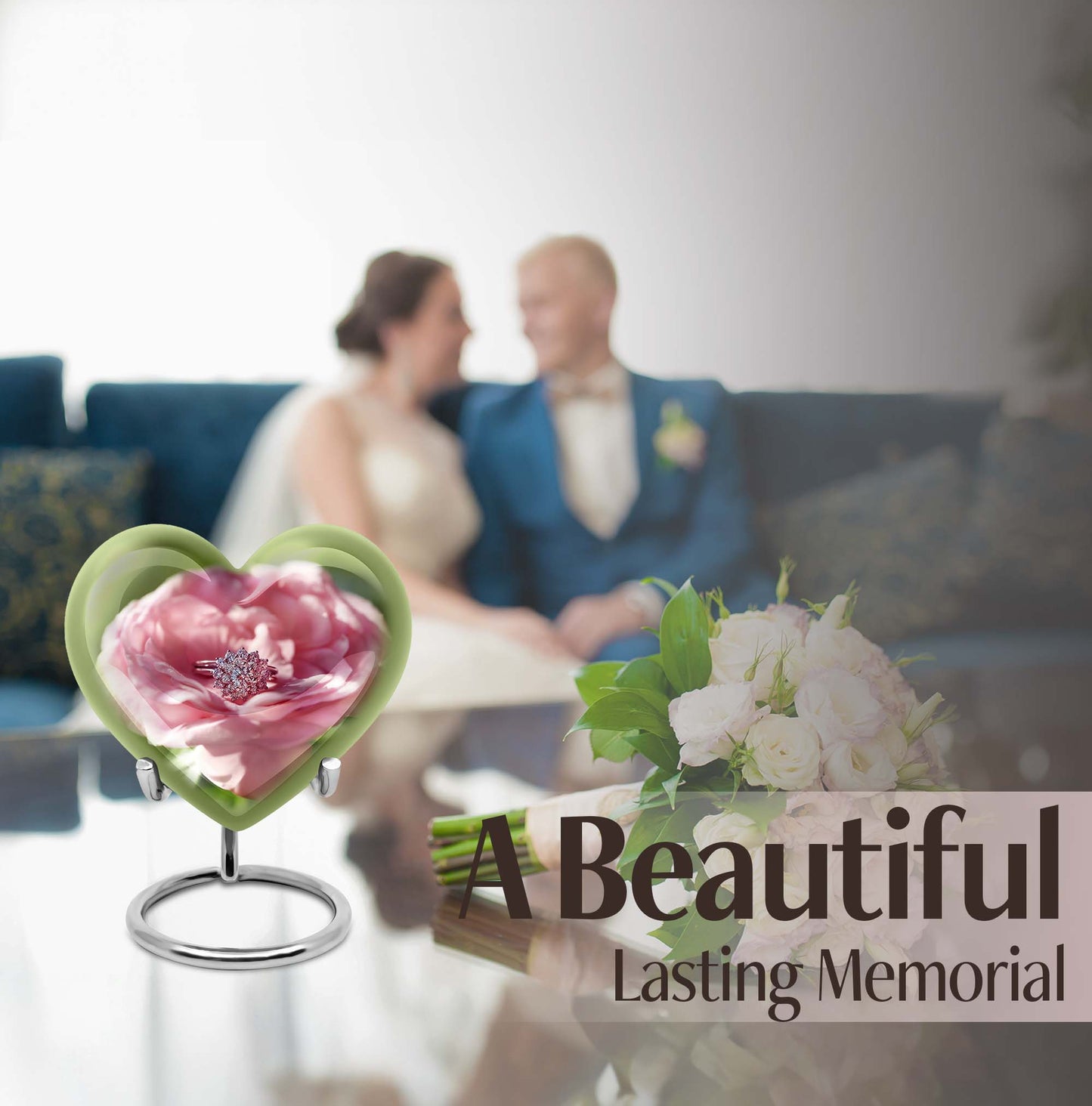 Abstract heart-shaped 10-inch Ring Urn