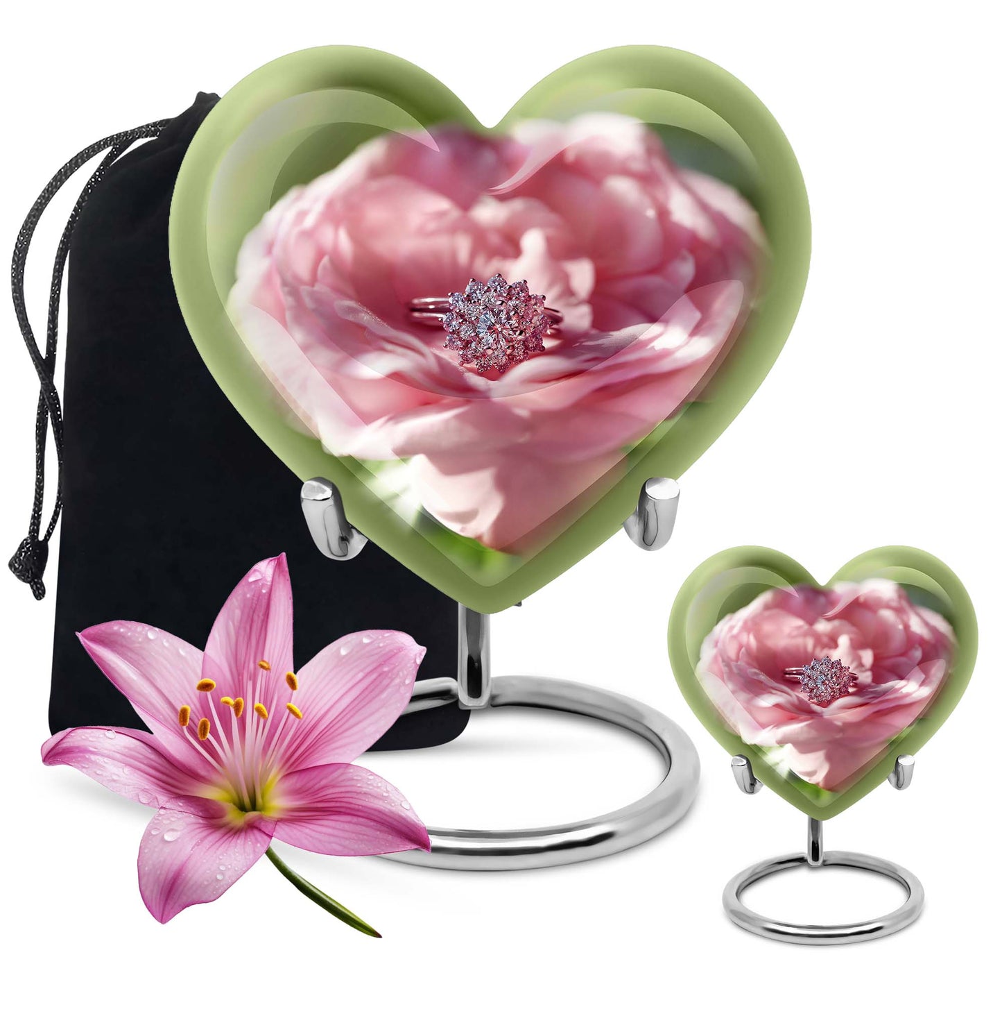 Abstract heart-shaped 10-inch Ring Urn