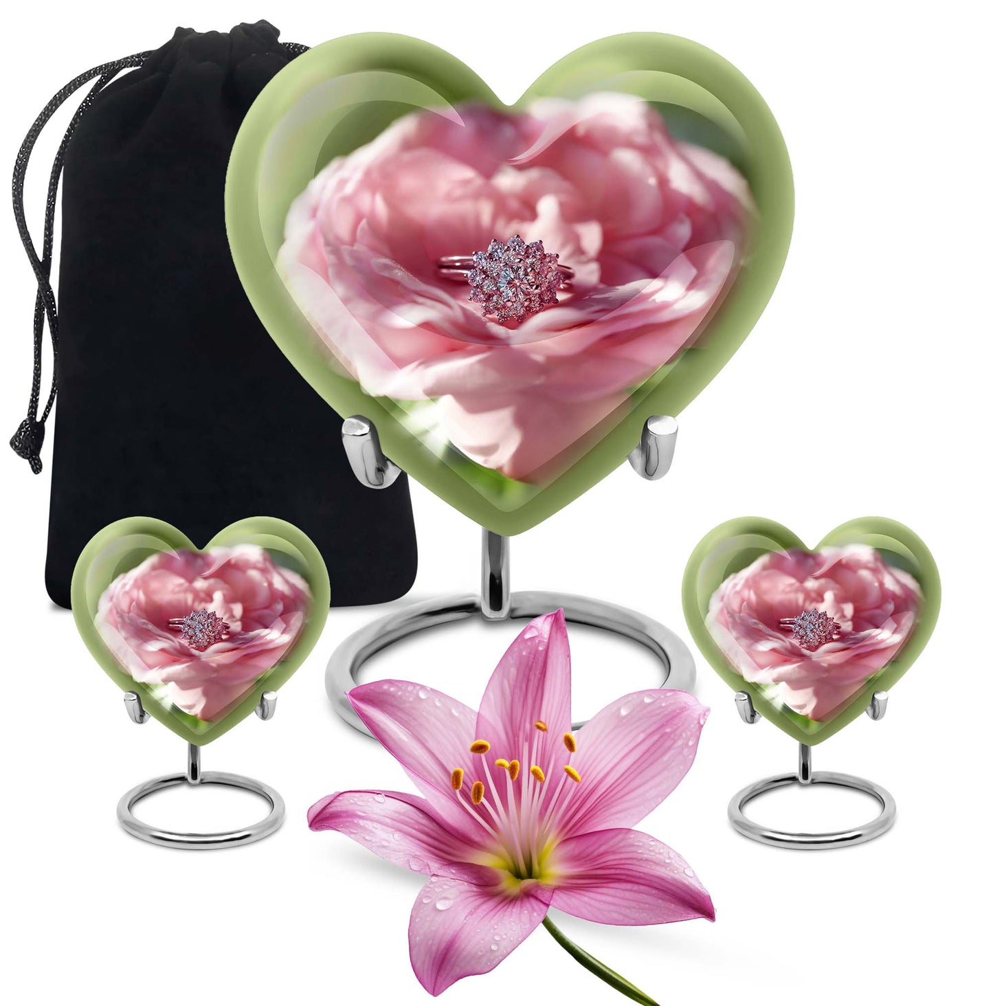 Abstract heart-shaped 10-inch Ring Urn