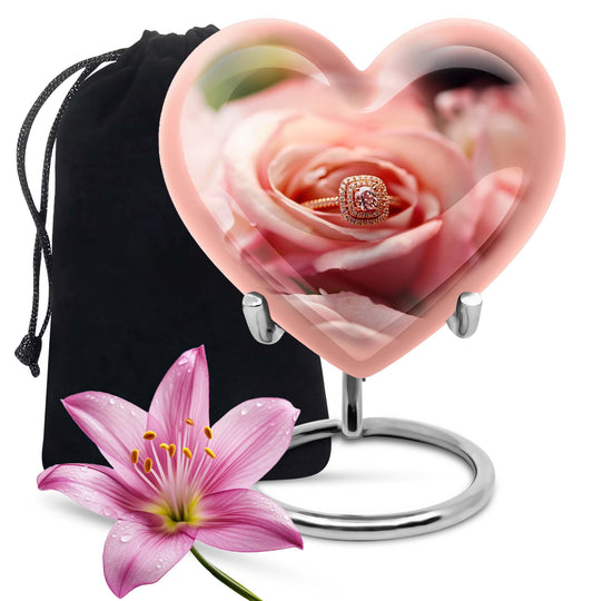 Ring Urn, heart-shaped funeral urn