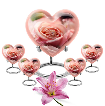 Ring Urn, heart-shaped funeral urn