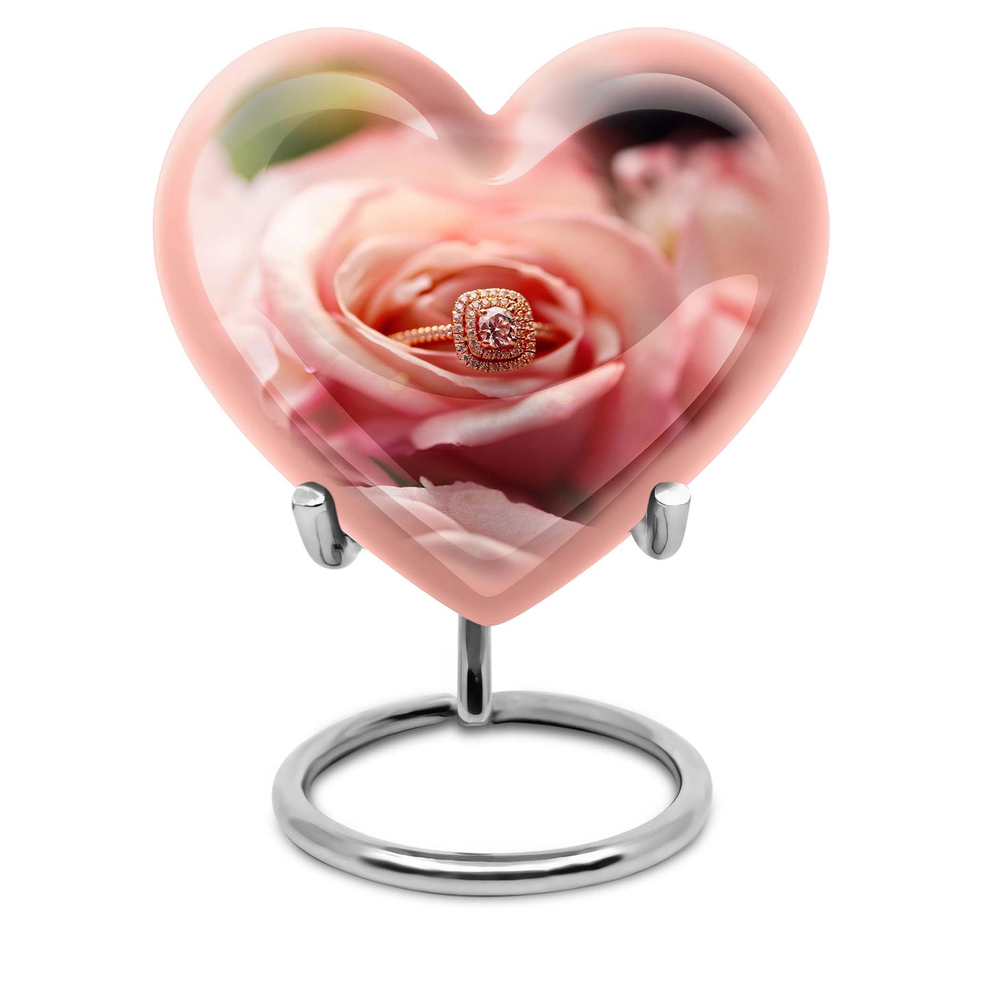 Ring Urn, heart-shaped funeral urn