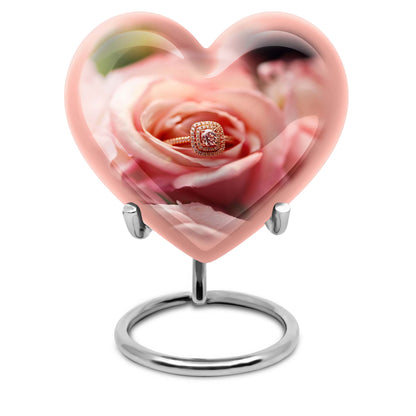 Ring Urn, heart-shaped funeral urn