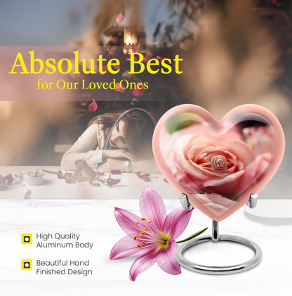 Ring Urn, heart-shaped funeral urn