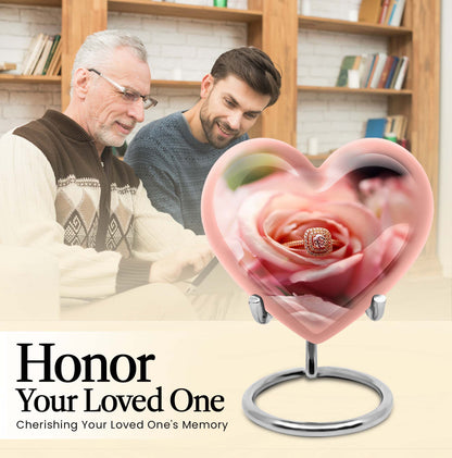 Ring Urn, heart-shaped funeral urn