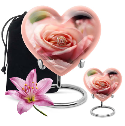 Ring Urn, heart-shaped funeral urn